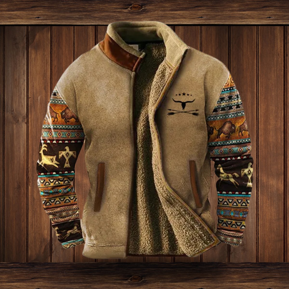 Caleb | Men's Fleece Outdoor Jacket with Sherpa Lining