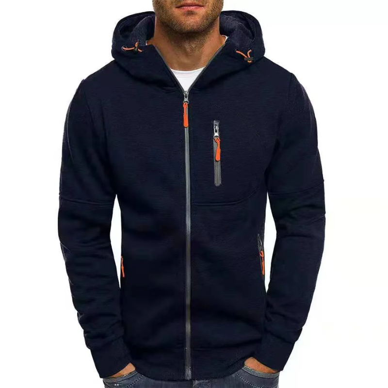 Nicholas | Men's Zip-Up Hoodie with Chest Pocket