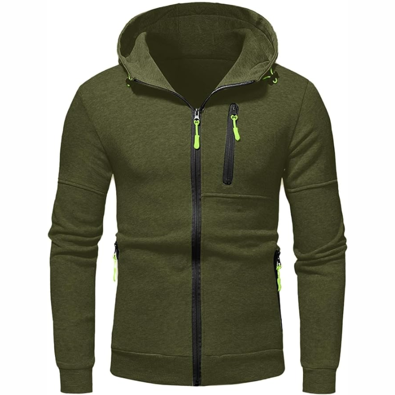 Nicholas | Men's Zip-Up Hoodie with Chest Pocket