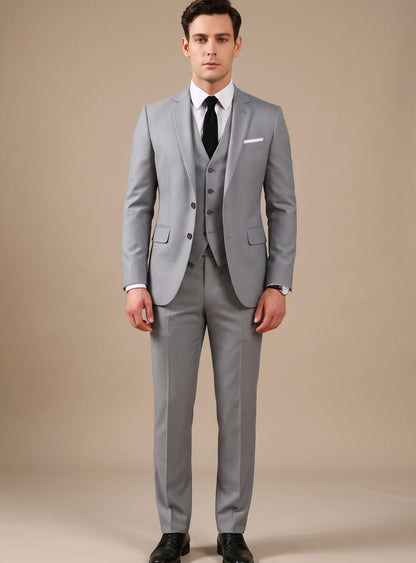 Christopher | Men's Three-piece Formal Suit with Slim-Fit and Lapel Collar