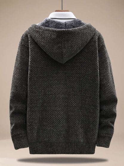 Kendrick | Men's Waffle Knit Hooded Jacket with Fleece Lining