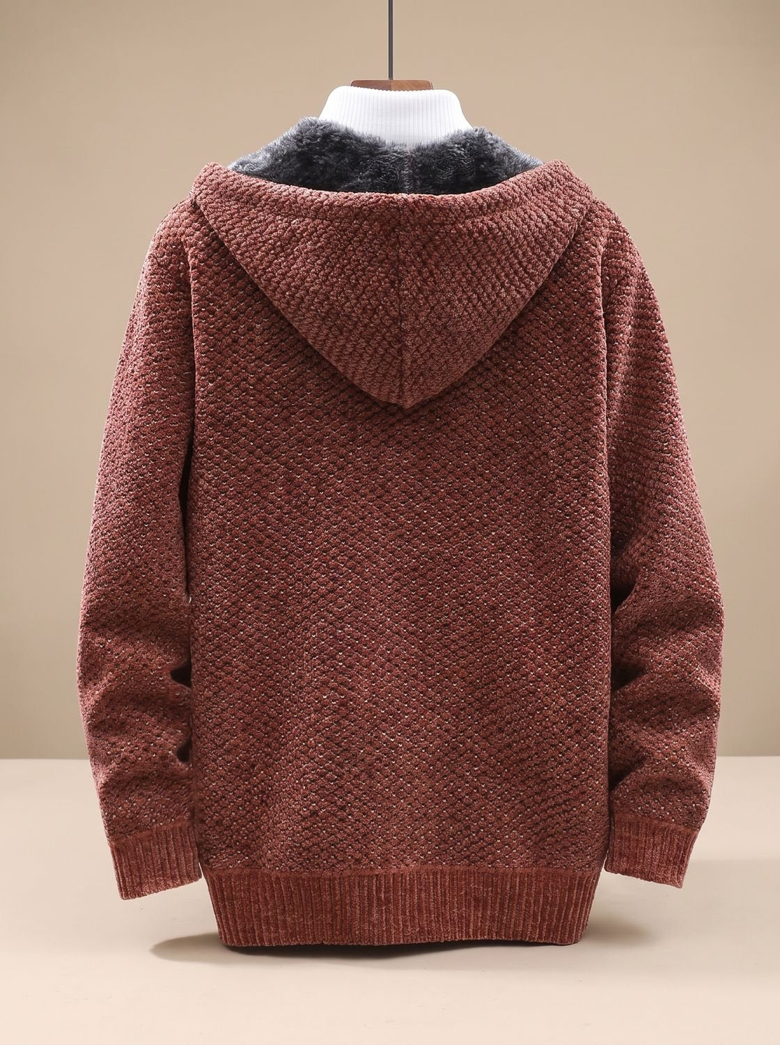 Kendrick | Men's Waffle Knit Hooded Jacket with Fleece Lining