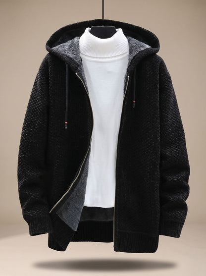 Kendrick | Men's Waffle Knit Hooded Jacket with Fleece Lining