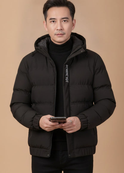 Elijah | Men's Warm Lined Quilted Jacket with Hood