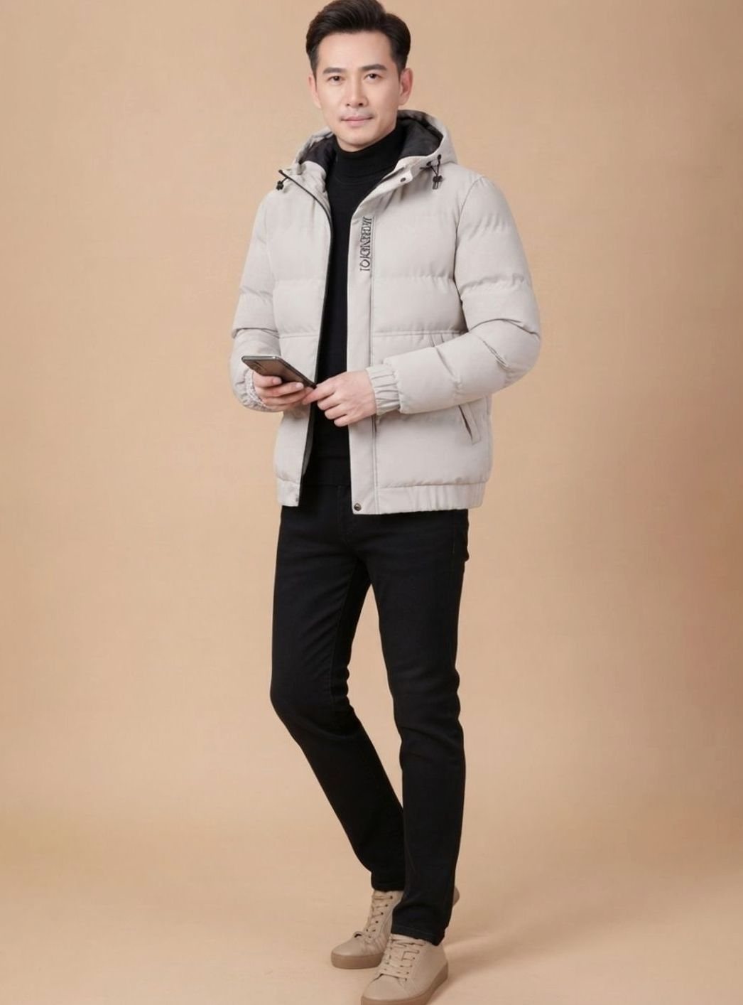 Elijah | Men's Warm Lined Quilted Jacket with Hood