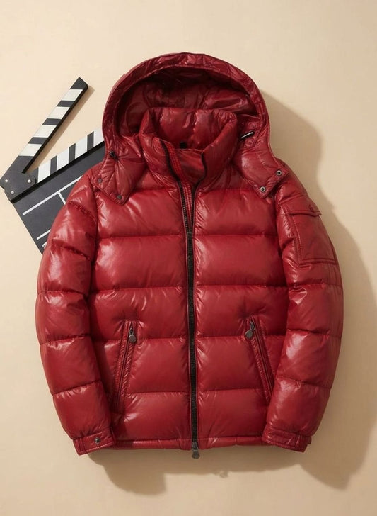 James | Men's Glossy Windproof Puffer Jacket with Duck Down