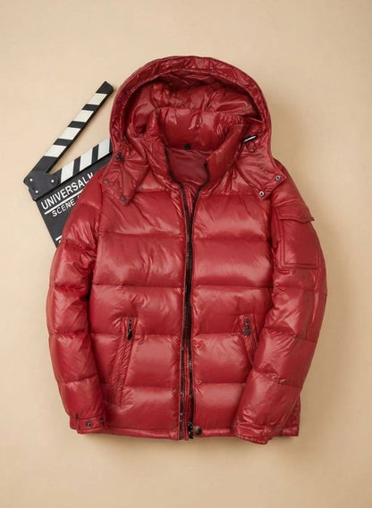 James | Men's Glossy Windproof Puffer Jacket with Duck Down