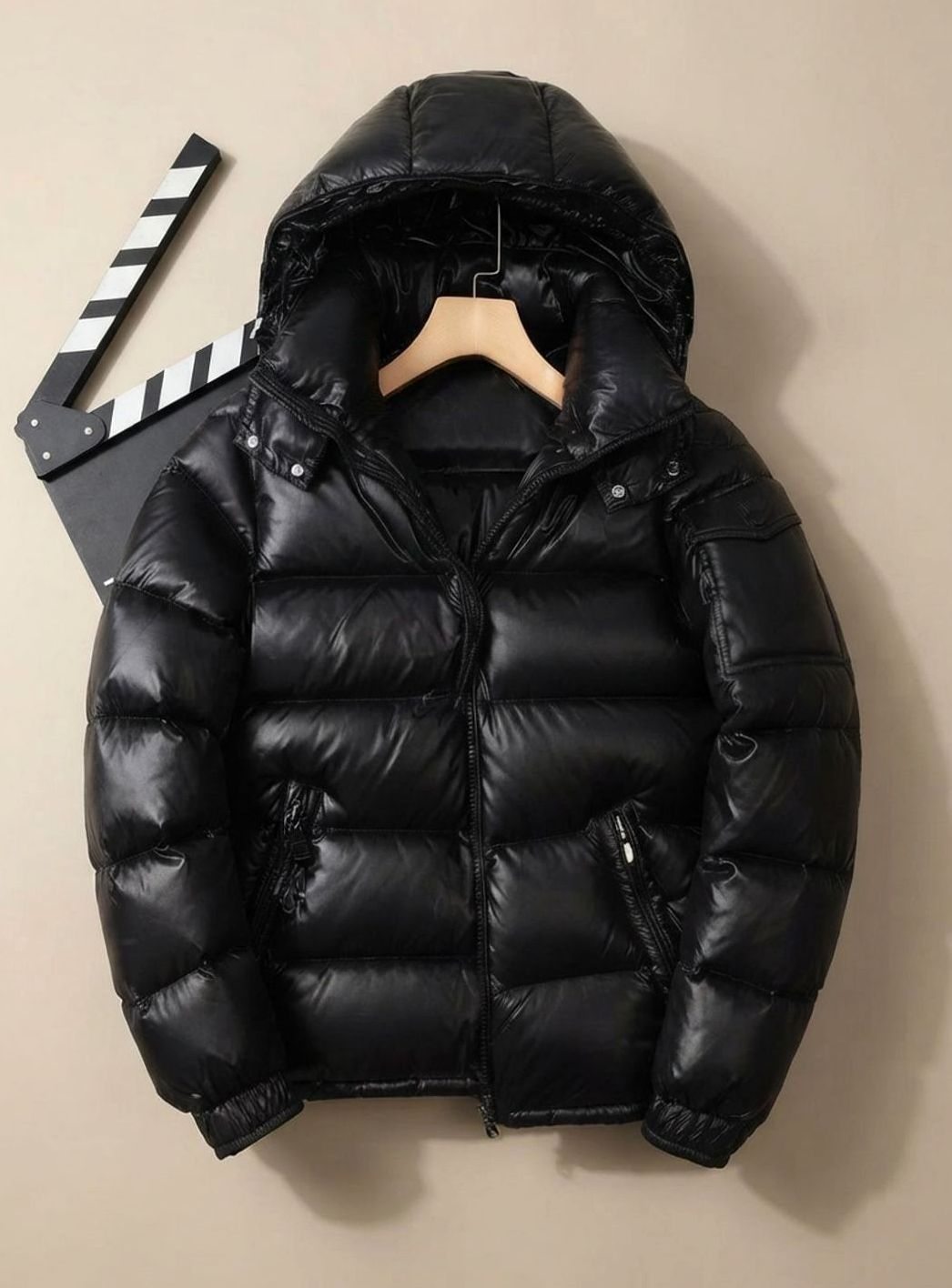 James | Men's Glossy Windproof Puffer Jacket with Duck Down