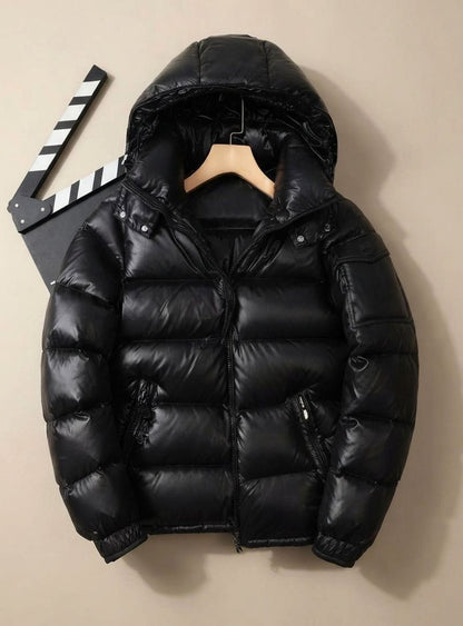 James | Men's Glossy Windproof Puffer Jacket with Duck Down