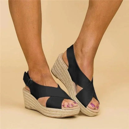 Thalassa | Women’s Adjustable Strap Wedge Sandals | Chic