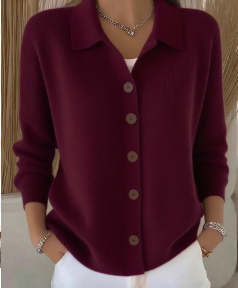 Margaret | Button Collar Cardigan with Long Sleeves