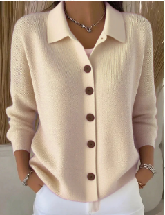 Margaret | Button Collar Cardigan with Long Sleeves