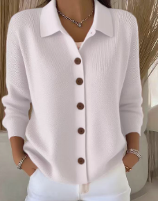 Margaret | Button Collar Cardigan with Long Sleeves