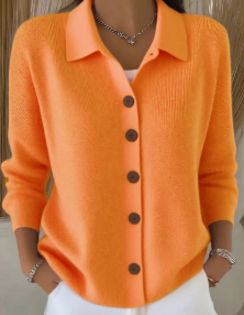Margaret | Button Collar Cardigan with Long Sleeves