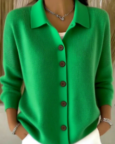 Margaret | Button Collar Cardigan with Long Sleeves