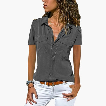 Madeline | Women's casual shirt with button up short sleeves