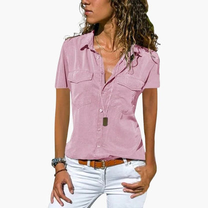 Madeline | Women's casual shirt with button up short sleeves