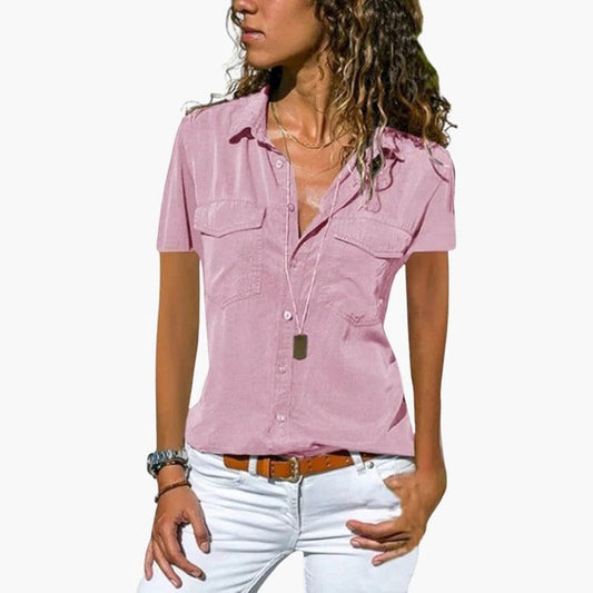 Madeline | Women's casual shirt with button up short sleeves
