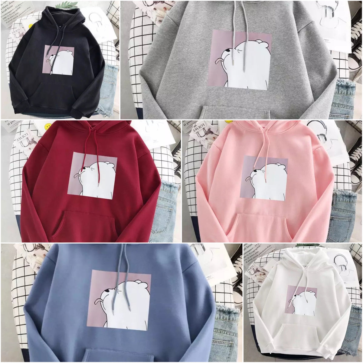Mila | Oversized Hoodie with Bear Print and Soft Material