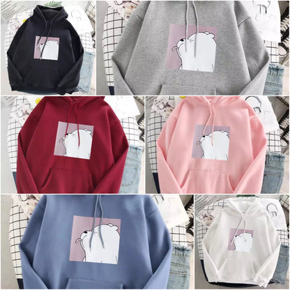 Mila | Oversized Hoodie with Bear Print and Soft Material