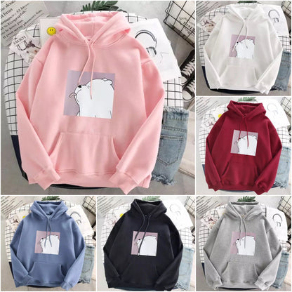 Mila | Oversized Hoodie with Bear Print and Soft Material