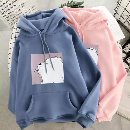 Mila | Oversized Hoodie with Bear Print and Soft Material