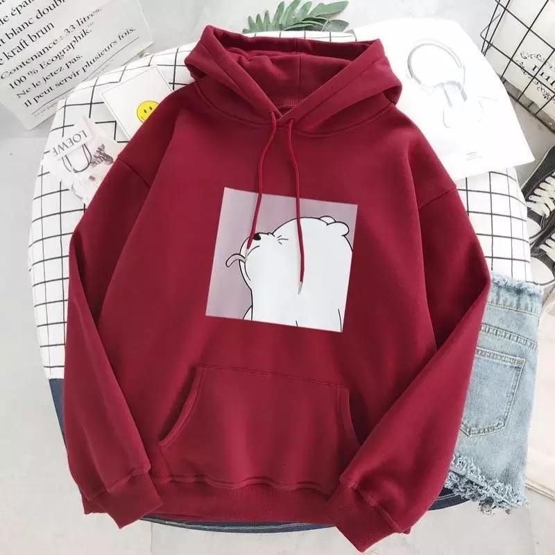 Mila | Oversized Hoodie with Bear Print and Soft Material