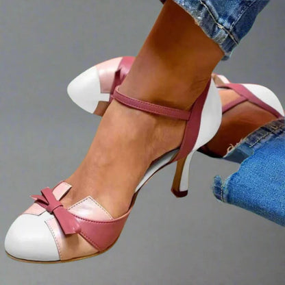 Yareli | Women’s Pointed-Toe Heels with Adjustable Bow Strap | Graceful
