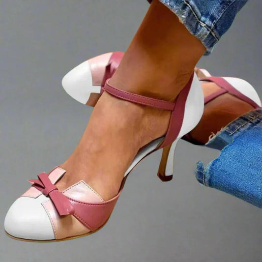 Yareli | Women’s Pointed-Toe Heels with Adjustable Bow Strap | Graceful