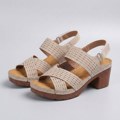 Ivory | Women’s comfort platform heel orthopedic sandals