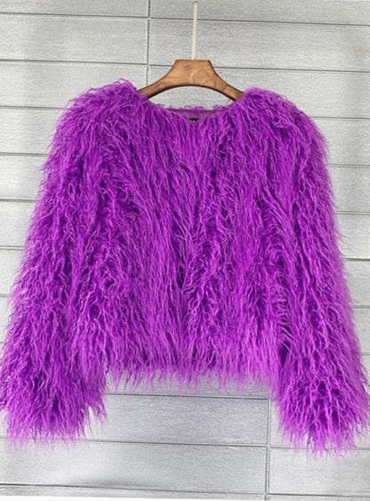 Donna | Women's Fluffy Faux Fur Short Jacket