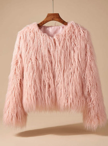Donna | Women's Fluffy Faux Fur Short Jacket