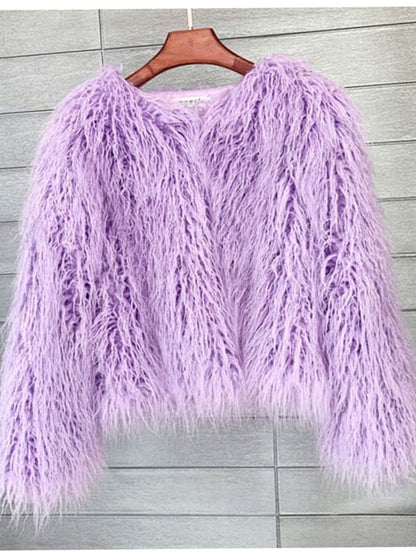 Donna | Women's Fluffy Faux Fur Short Jacket