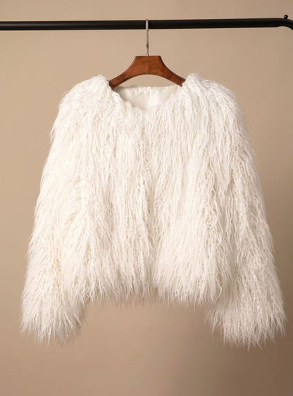 Donna | Women's Fluffy Faux Fur Short Jacket