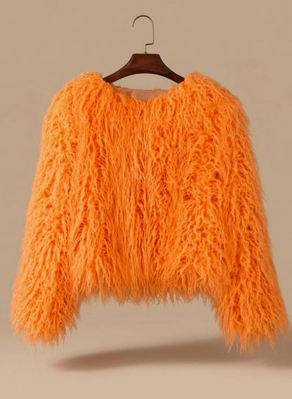 Donna | Women's Fluffy Faux Fur Short Jacket
