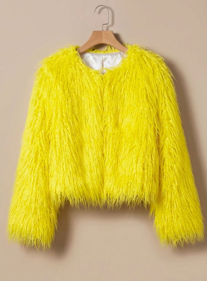 Donna | Women's Fluffy Faux Fur Short Jacket