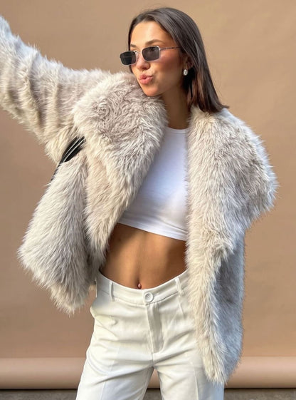 Emily | Women's Faux Fur Short Coat for Autumn