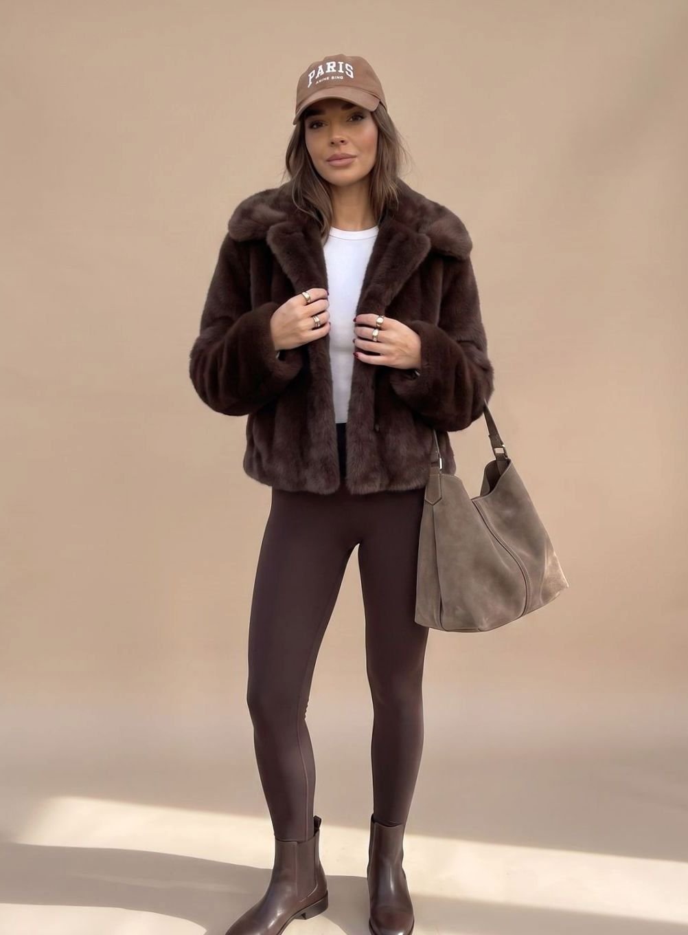 Carol | Women's Short Faux Fur Jacket with Collar