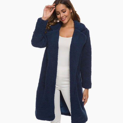 Kimberly | Women's Long Teddy Coat with Open Front