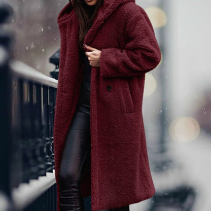 Kimberly | Women's Long Teddy Coat with Open Front