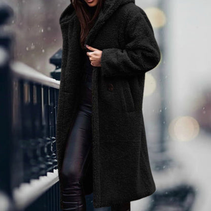 Kimberly | Women's Long Teddy Coat with Open Front