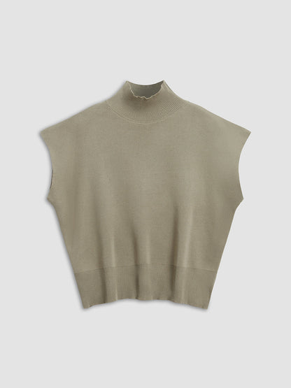 Audrey | Women's casual top with mock neck short sleeves