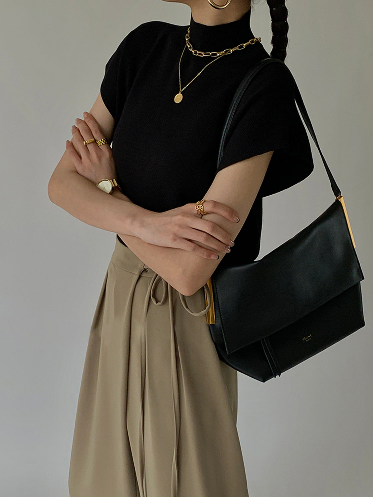 Audrey | Women's casual top with mock neck short sleeves