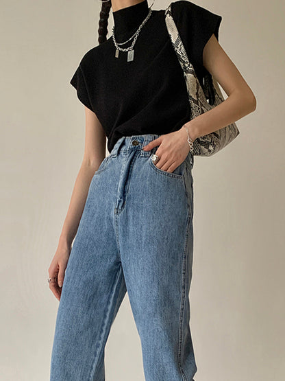 Audrey | Women's casual top with mock neck short sleeves