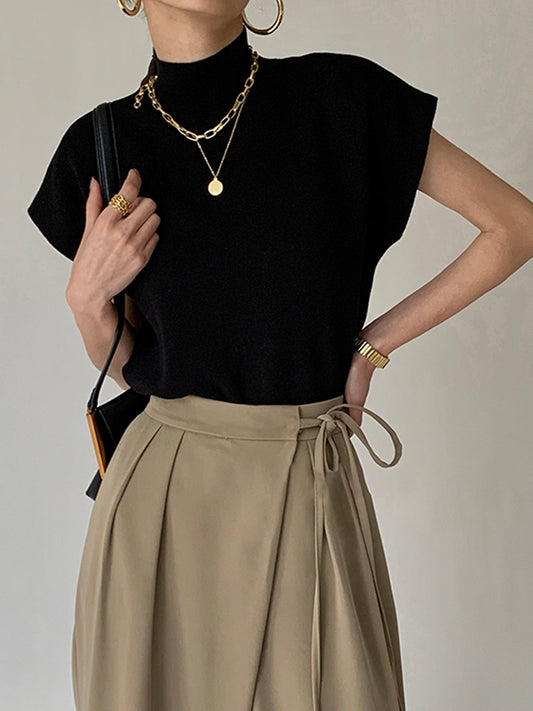 Audrey | Women's casual top with mock neck short sleeves