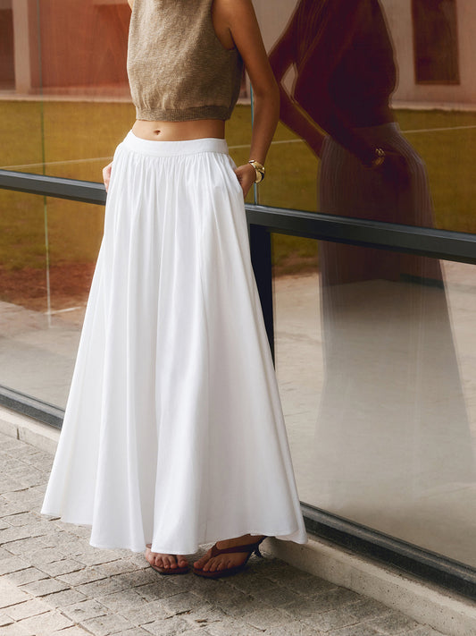 Daisy | Women's high waist maxi skirt with A line silhouette