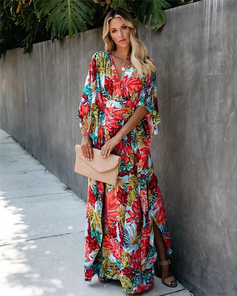 Willow | Women’s boho printed maxi dress with long sleeves
