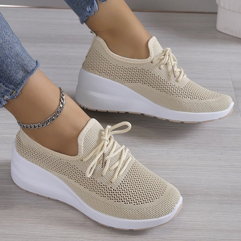 Elaris | Women Lace Up Sneakers with Breathable Design and Cushioned Sole