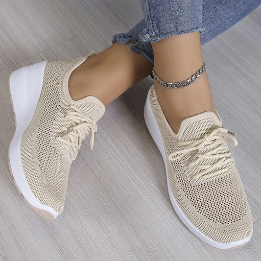 Elaris | Women Lace Up Sneakers with Breathable Design and Cushioned Sole