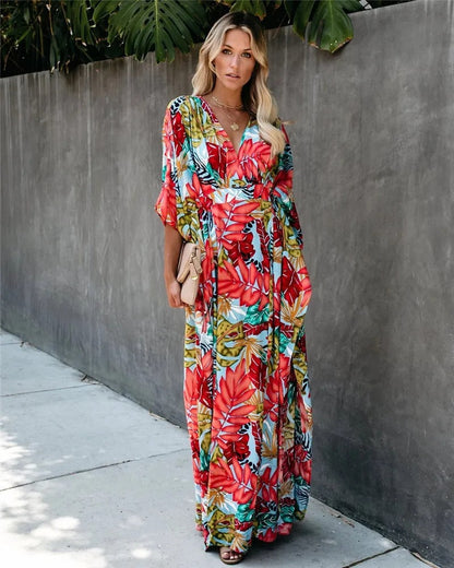 Willow | Women’s boho printed maxi dress with long sleeves